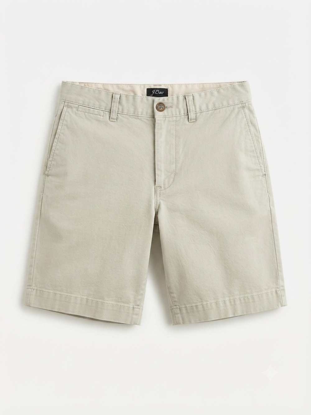 J. Crew Men's Light Beige Flat-Front Cotton Shorts
